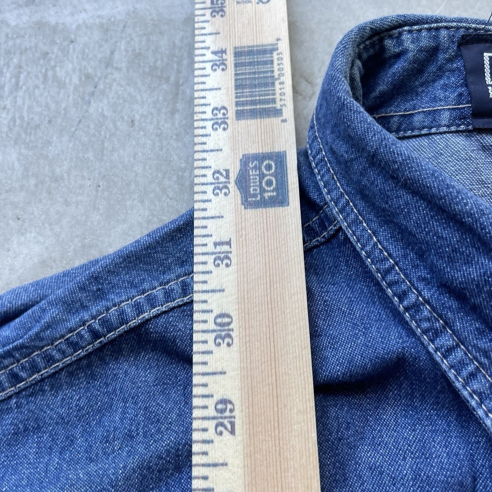 Polo Ralph Lauren Shirt Blue 80s Vintage Denim Button Down Large Made In USA - Picture 5 of 7